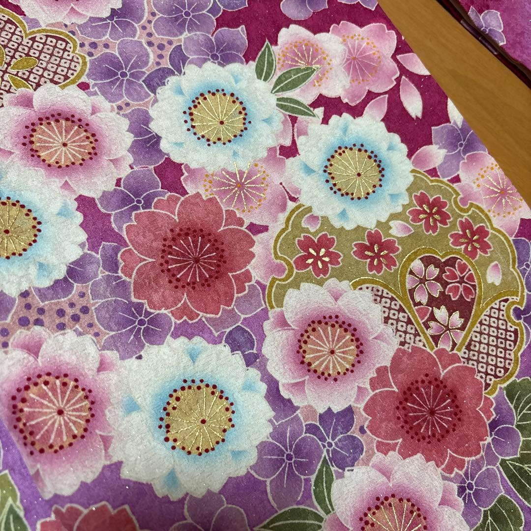 【6/25】振袖☆桜・紫陽花柄（紫色）