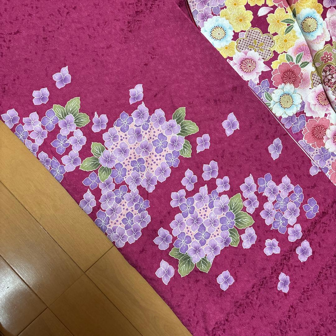 【6/25】振袖☆桜・紫陽花柄（紫色）