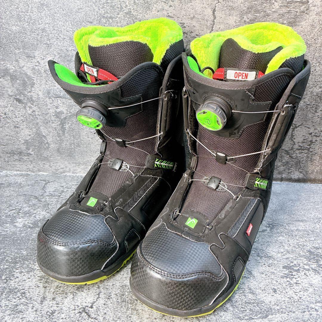 msさま　ヘッド ボア ブラック グリーン スノーボード ブーツ 28cm