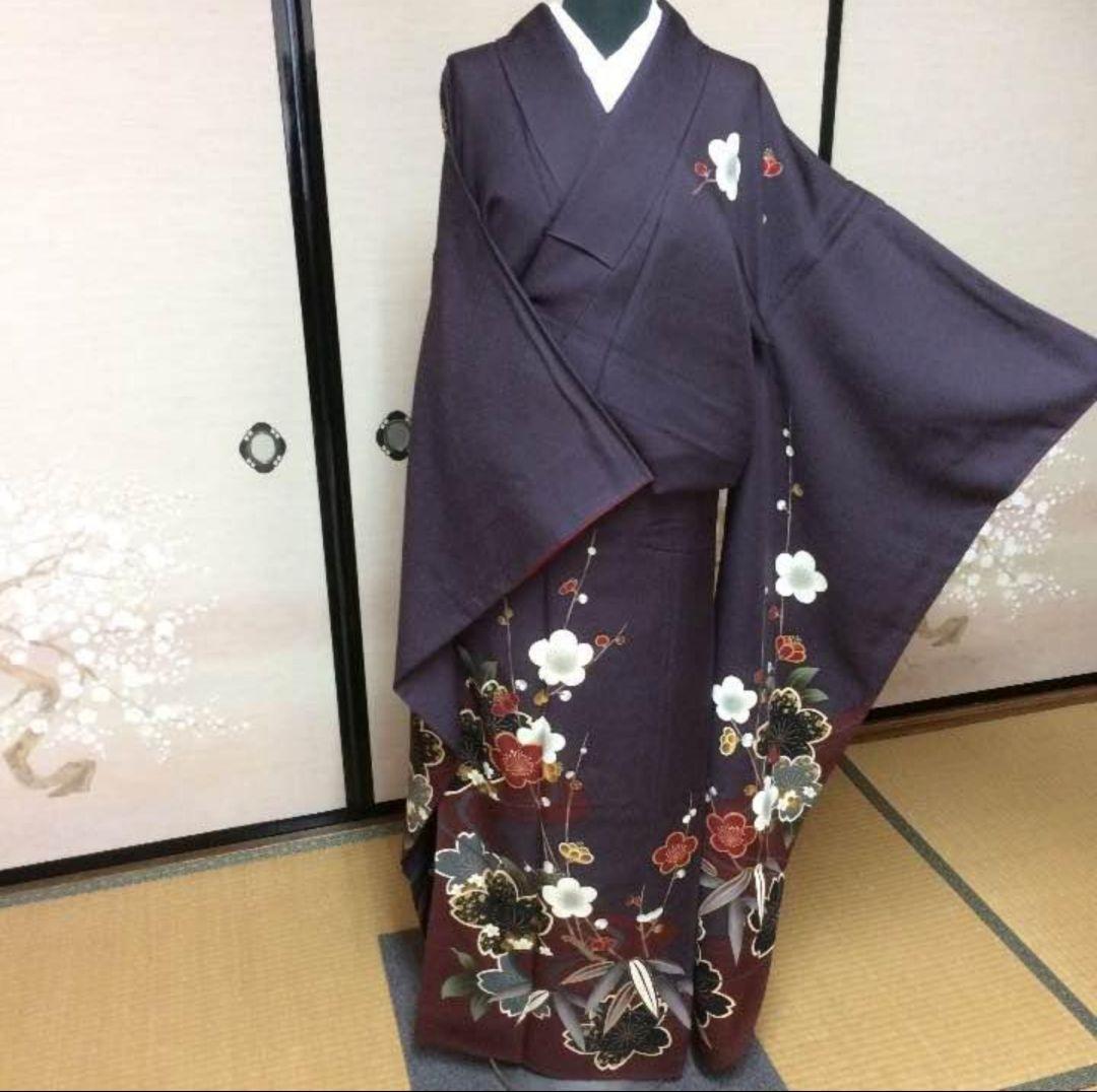 正絹 桜竹梅 振袖 [美品]