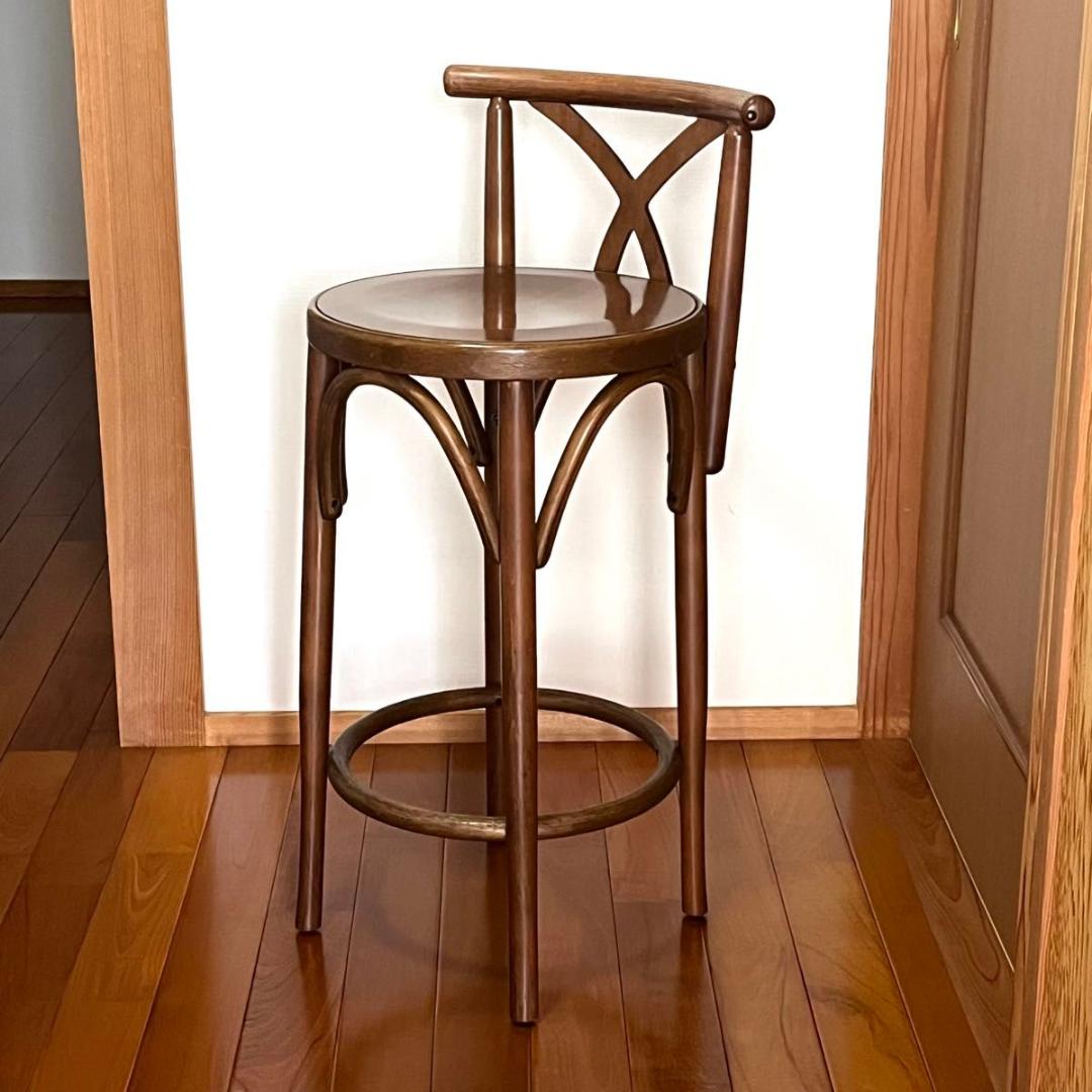 アダル ADAL ハイスツール カウンターチェア 木製 古道具 椅子 二脚セット