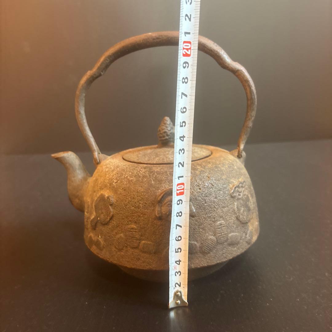 鉄瓶 骨董品 大黒様縁 古い 縁起物