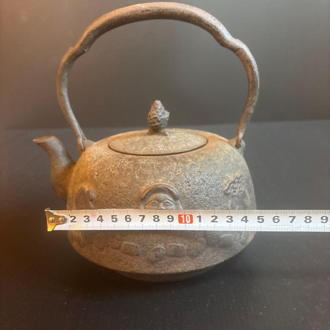 鉄瓶 骨董品 大黒様縁 古い 縁起物