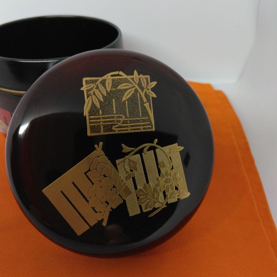 草花源氏香 溜塗 中棗 なつめ 宗香作 茶器 共箱 茶道具