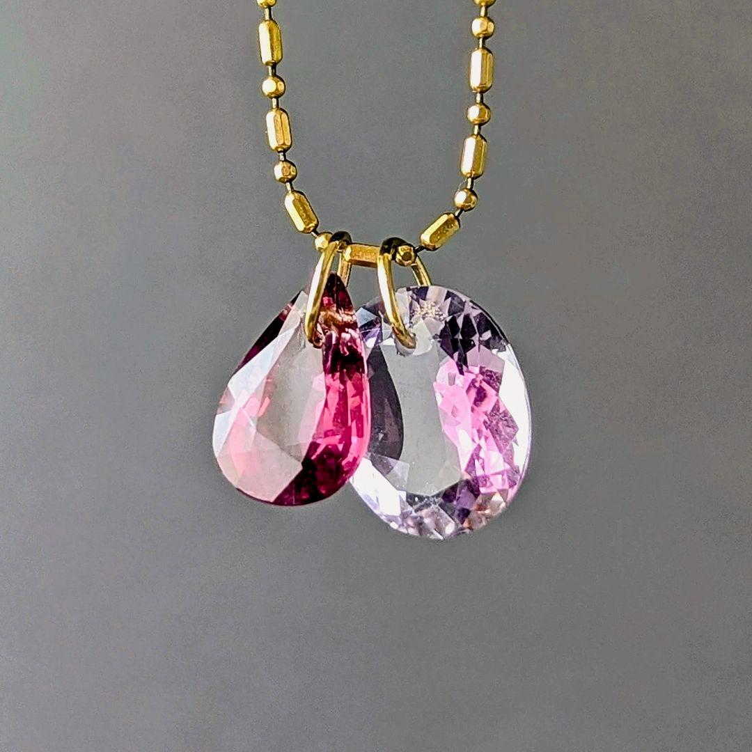 ♢N♢K18 ロ―ドライトガ―ネット ＆ ラベンダーアメジスト チャ―ム