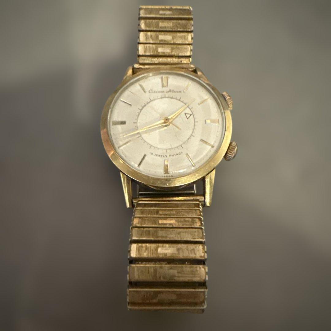 シチズン アラーム 19石 PHYNOX ゴールド メンズ 腕時計