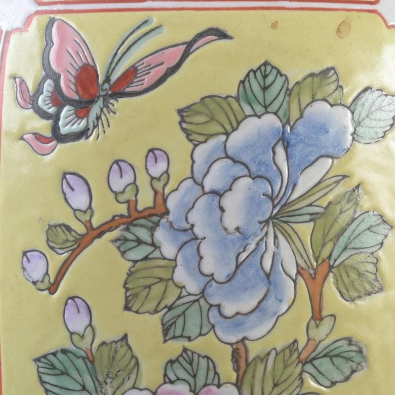 中国　粉彩　花草鳥文瓶　花瓶　V　9820A