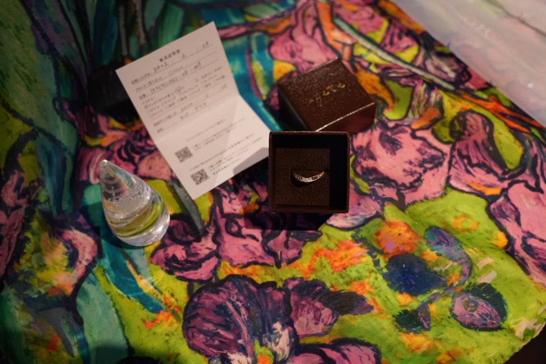 agete アガット K10 ダイヤモンド リング 指輪 7号 箱・証明書付き