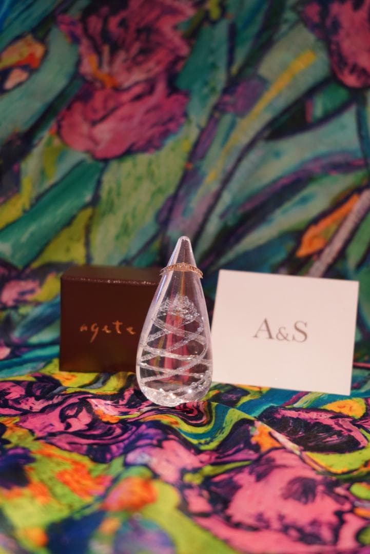 agete アガット K10 ダイヤモンド リング 指輪 7号 箱・証明書付き