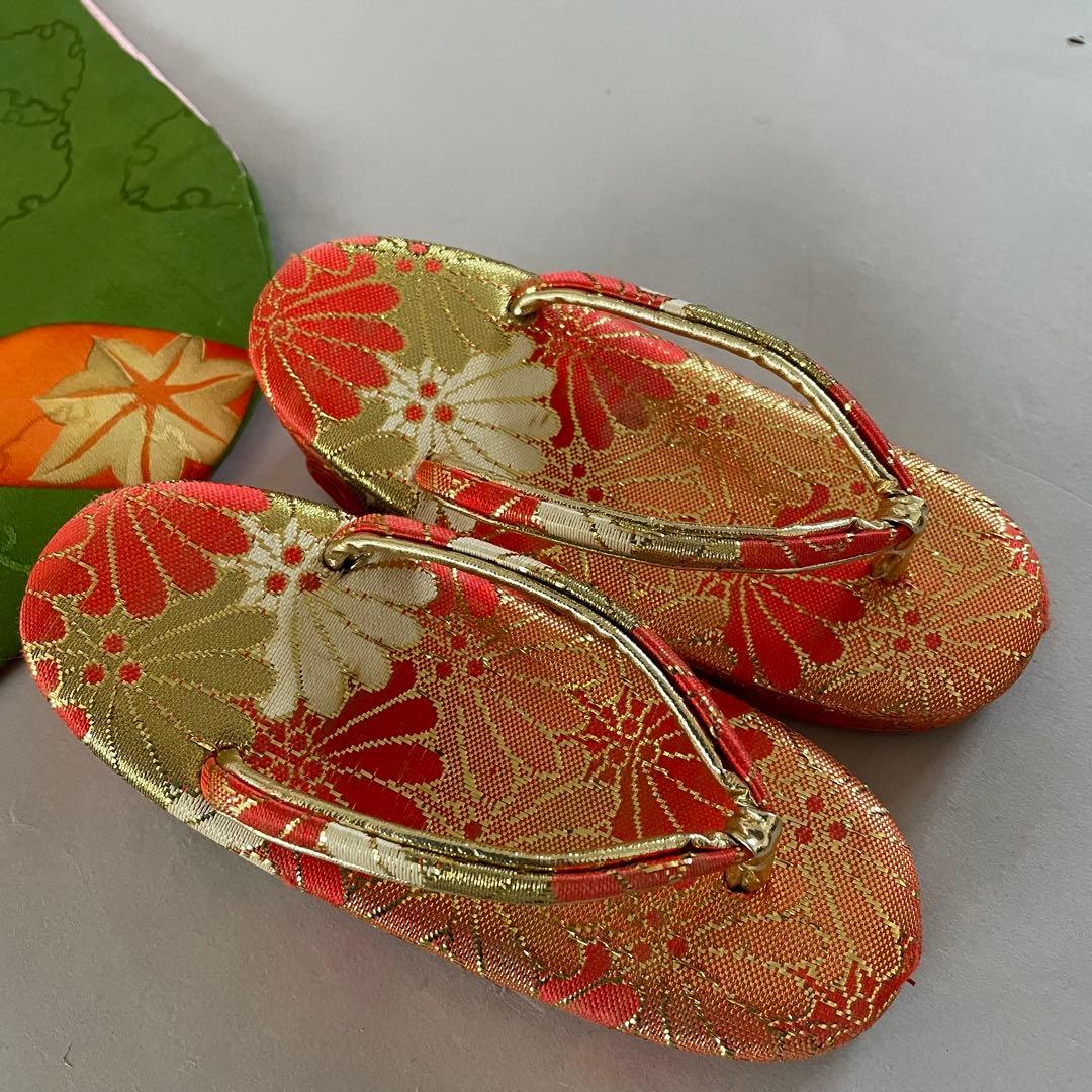 七五三　3歳　アンティークお着物セット　正絹　被布　髪飾り付き