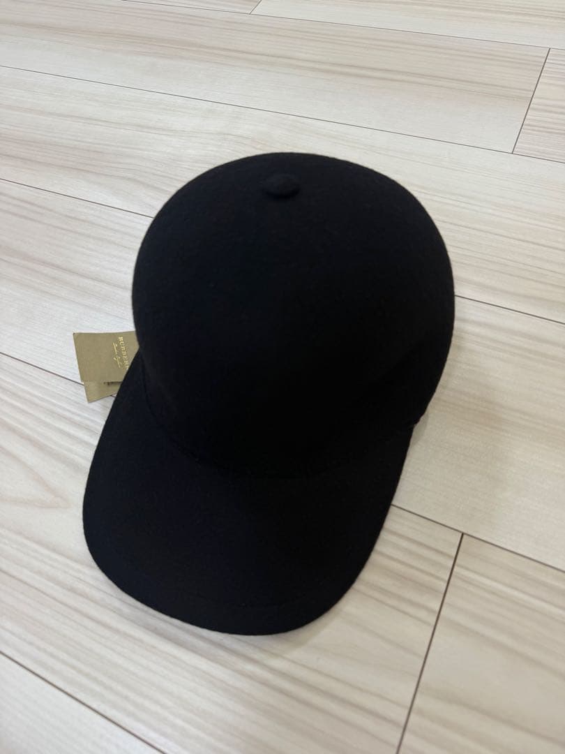 バーバリー　ウール　カシミヤ　キャップ ブラック　 S　メンズ　レディース
