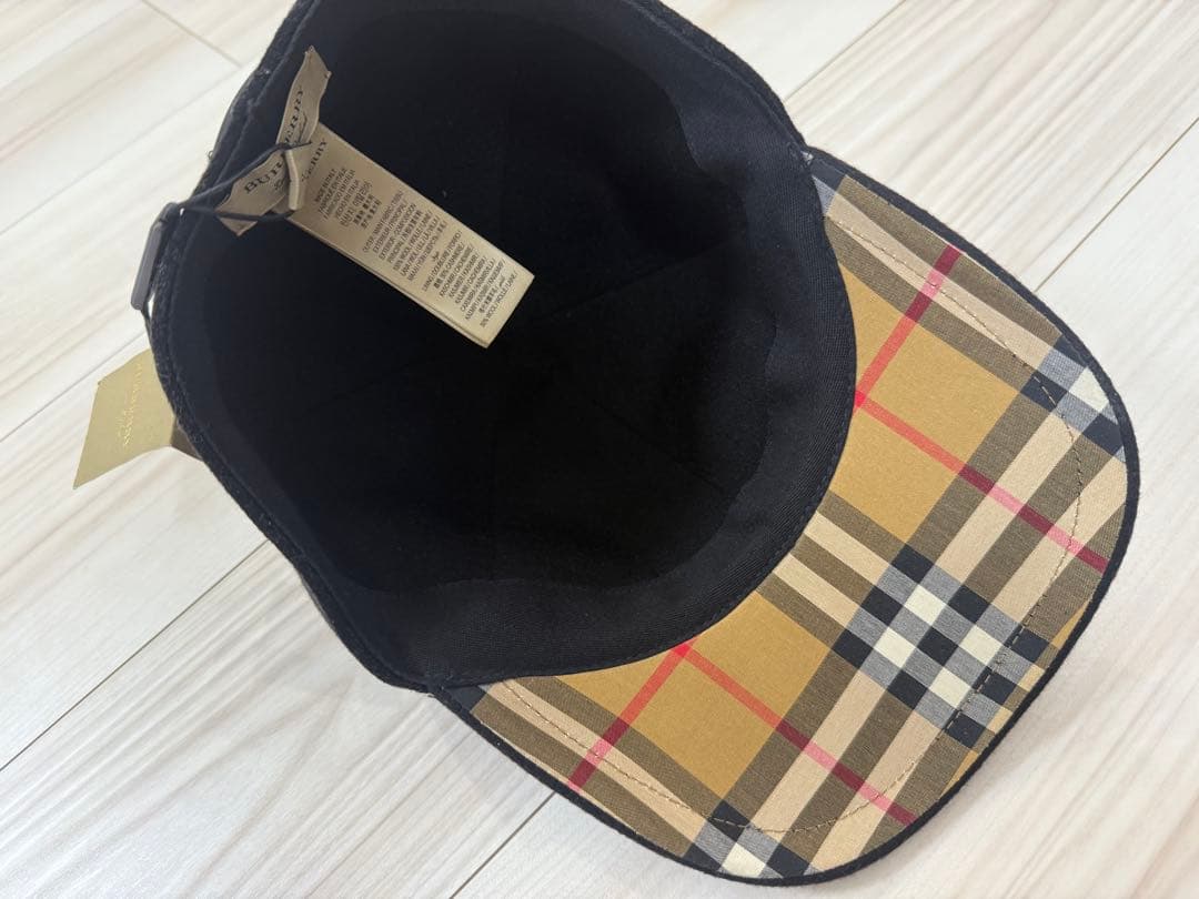 バーバリー　ウール　カシミヤ　キャップ ブラック　 S　メンズ　レディース