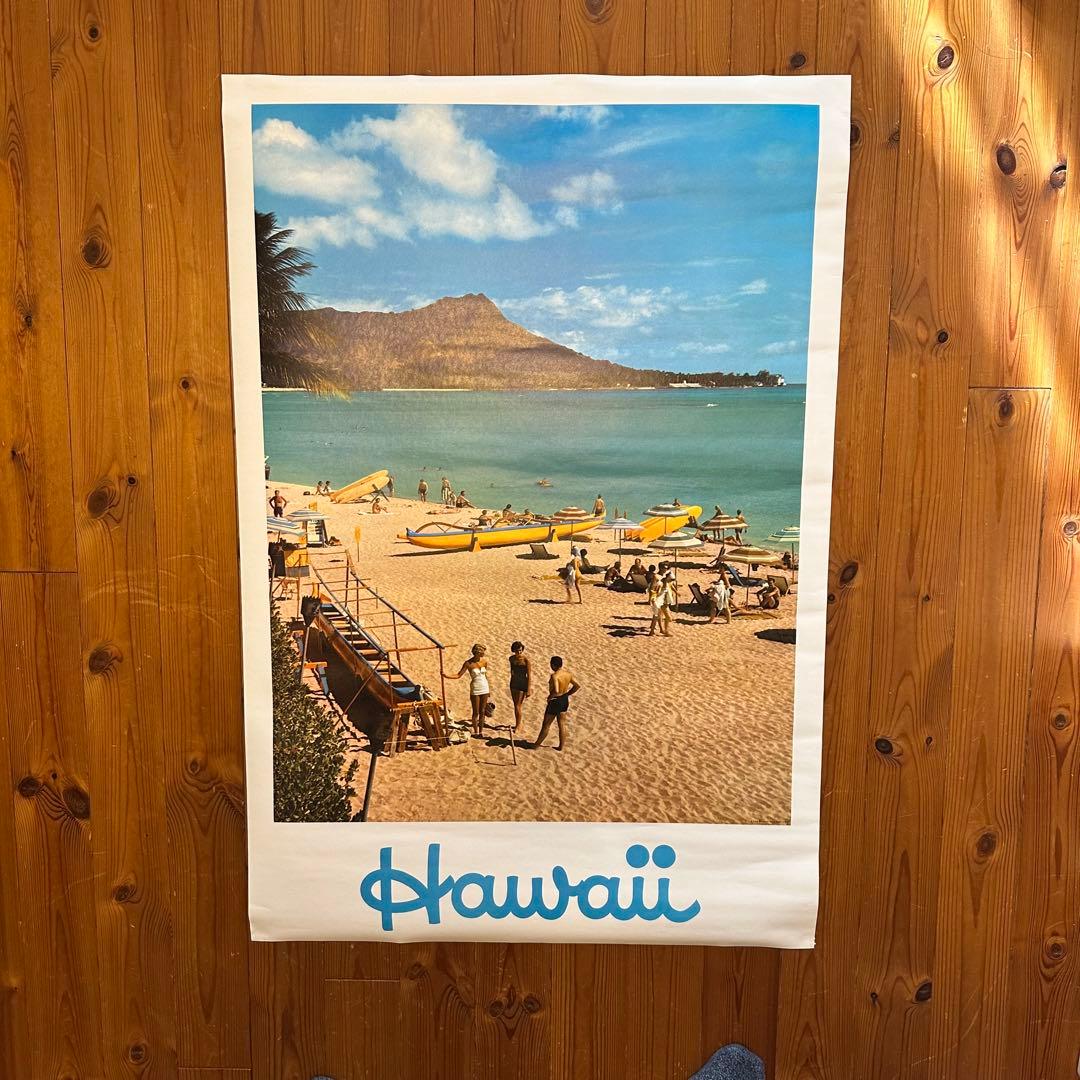 未使用品70sオリジナルhawaii ハワイ観光局プロモーションポスターワイキキ