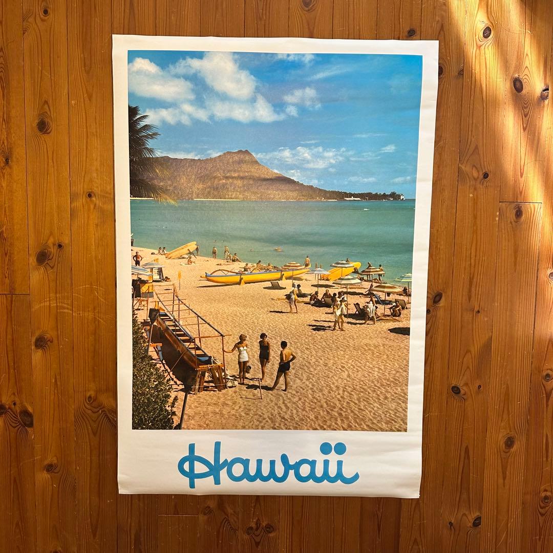 未使用品70sオリジナルhawaii ハワイ観光局プロモーションポスターワイキキ