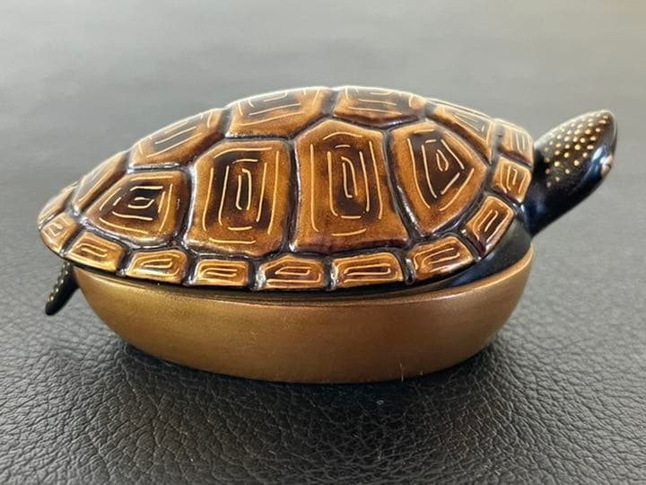 玄舟作　亀　香合　箱付　包布あり