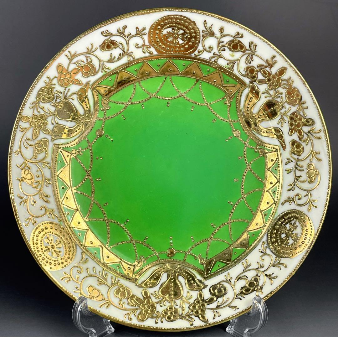 オールドニッポン ティーカップ ソーサー トリオ アールヌーボー 金盛り