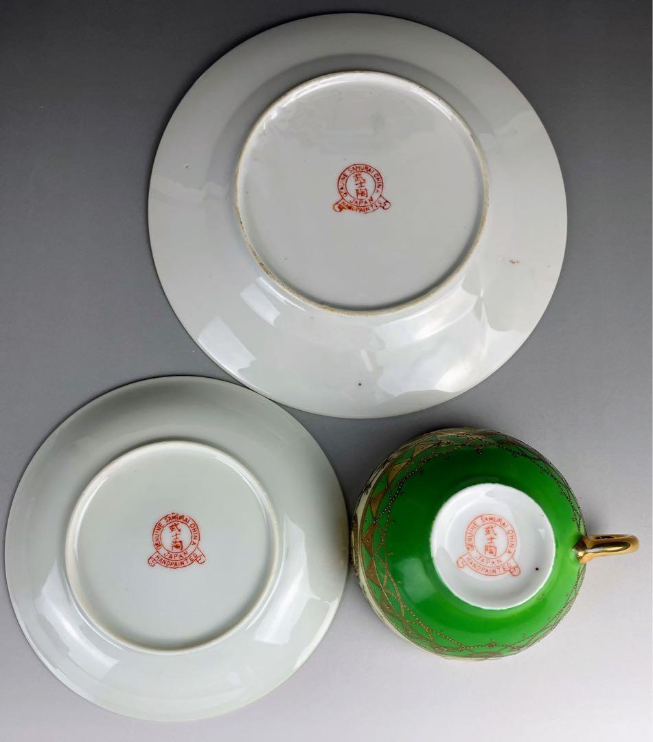 オールドニッポン ティーカップ ソーサー トリオ アールヌーボー 金盛り