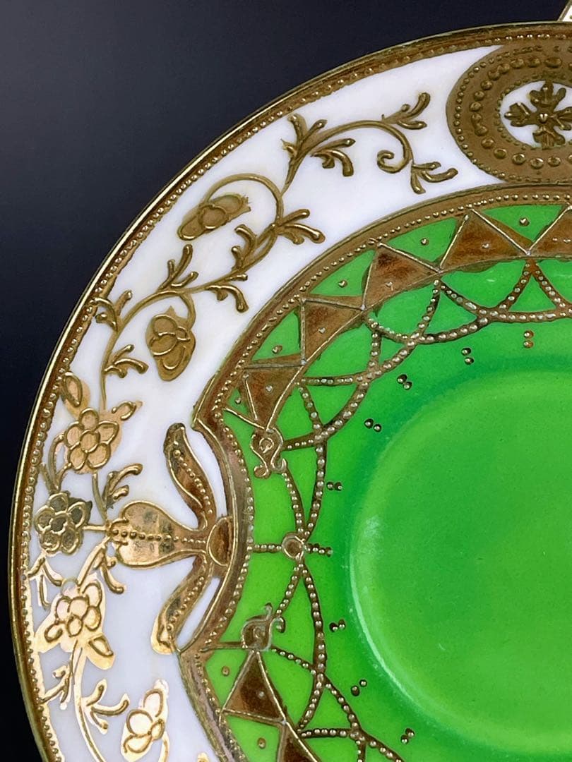 オールドニッポン ティーカップ ソーサー トリオ アールヌーボー 金盛り