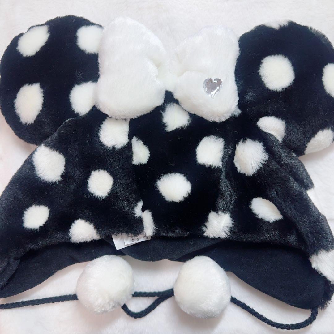 ディズニー ミニー ミニーマウス 白 黒 水玉 ファンキャップ 平成