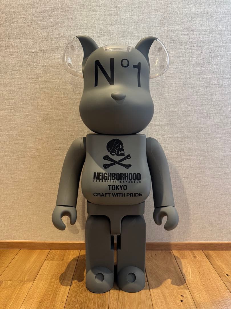 【新品未使用】BE@RBRICK NEIGHBORHOOD GRAY 1000％
