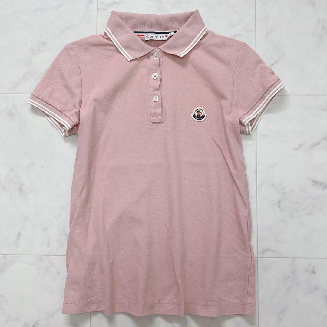 MONCLER ポロシャツ ロゴワッペン モンクレール くすみピンク XS