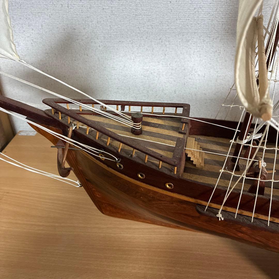 大型 木製 帆船模型 インテリア オブジェ 飾り船 自宅保管品