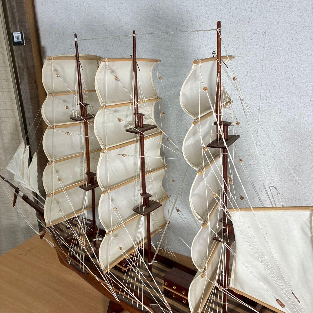 大型 木製 帆船模型 インテリア オブジェ 飾り船 自宅保管品