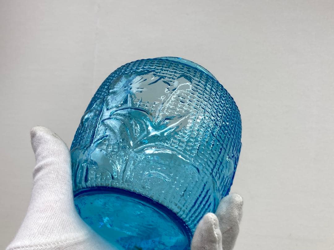 当時もの あめや瓶 薔薇模様 ガラス瓶 昭和初期