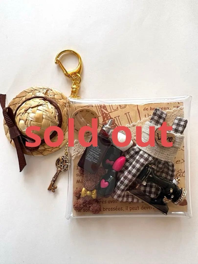 ガチャ詰めポーチ風♡キャンディバックキーホルダー、ワンピース、ミシン