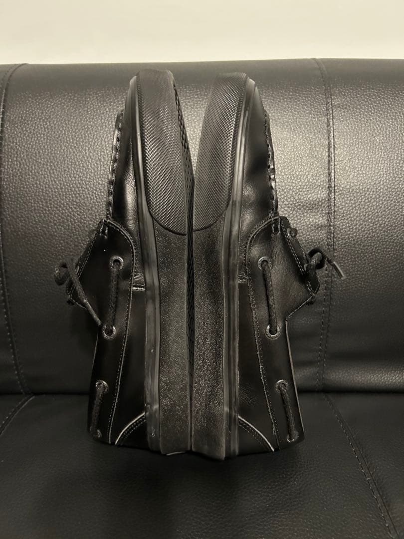 【美品】VANS 2アイレット 26.5cm 黒 本革 モカシン デッキシューズ