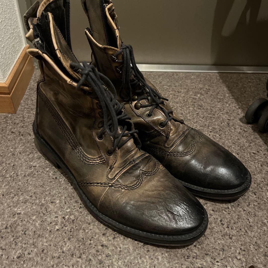 イタリア製 ダークブラウン ミリタリーブーツ