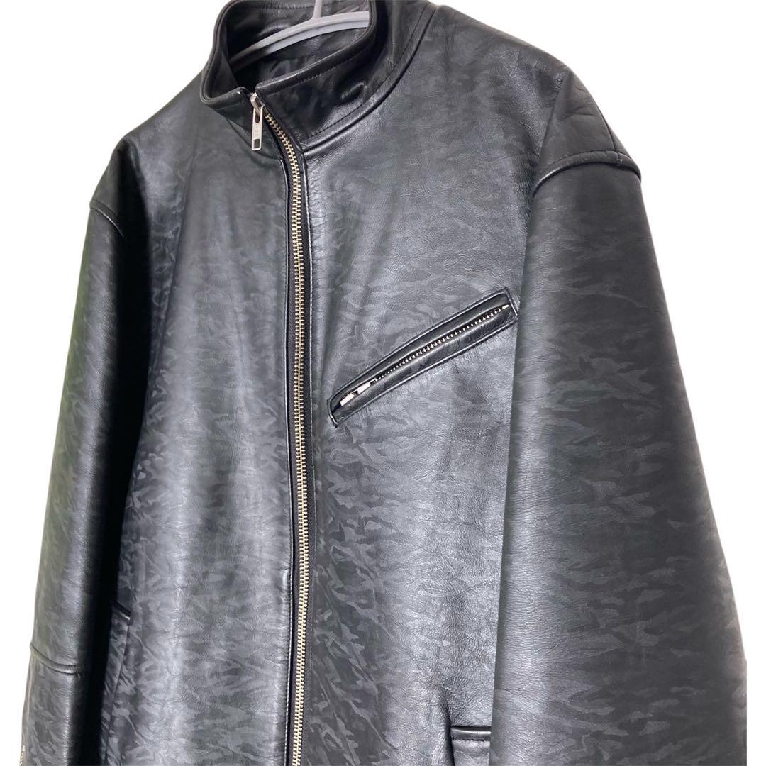 【MEN'S BIGI】メンズビギ　本革　牛革　シングルライダース