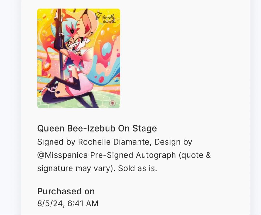 ヘルヴァボス　クイーンビー　サイン入りポスター