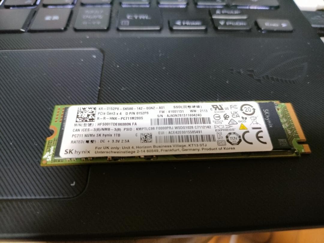 送料無料 SK hynix NVMe 2280 SSD 1TB