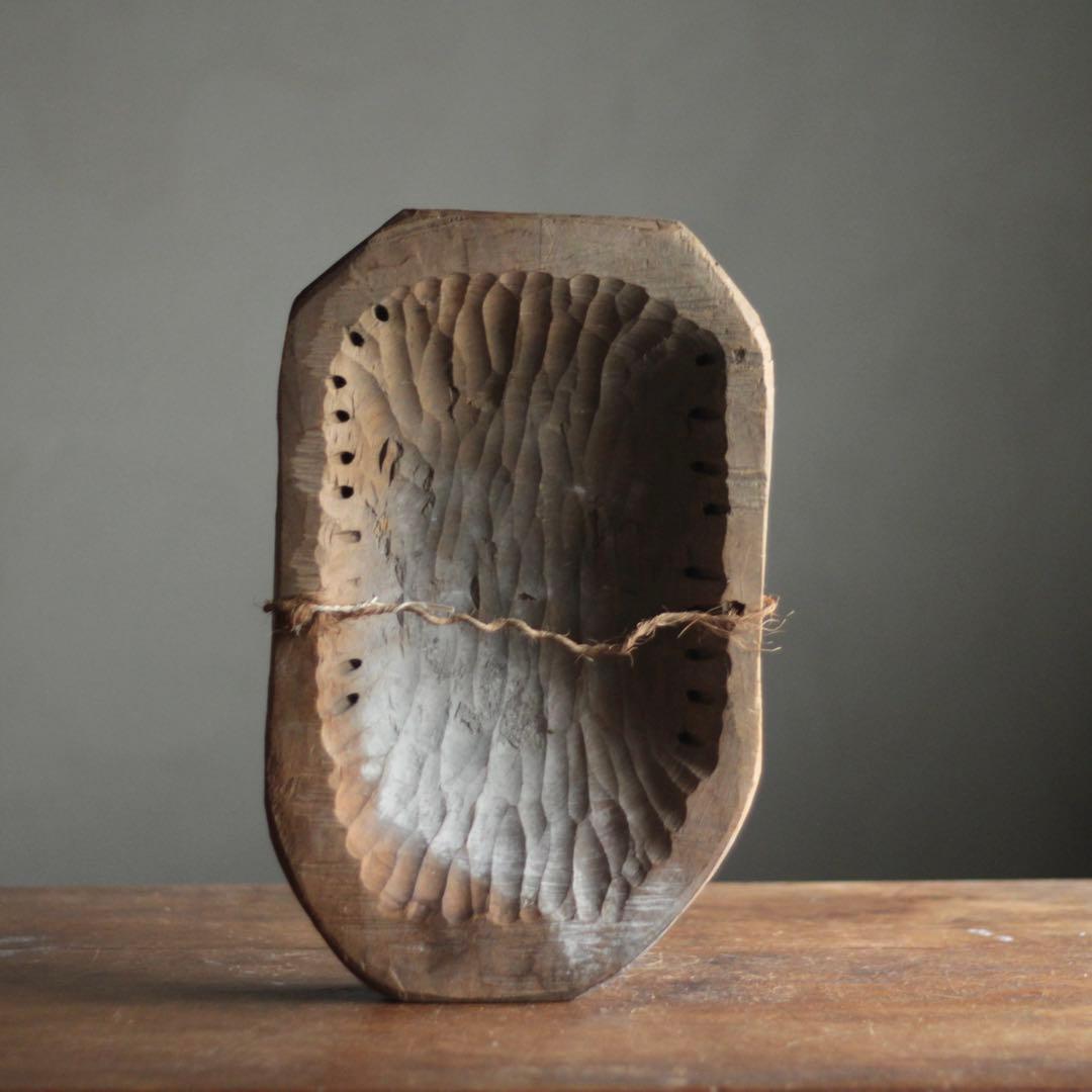 古い 木彫 面 おきな 民芸 古道具 アンティーク オブジェ