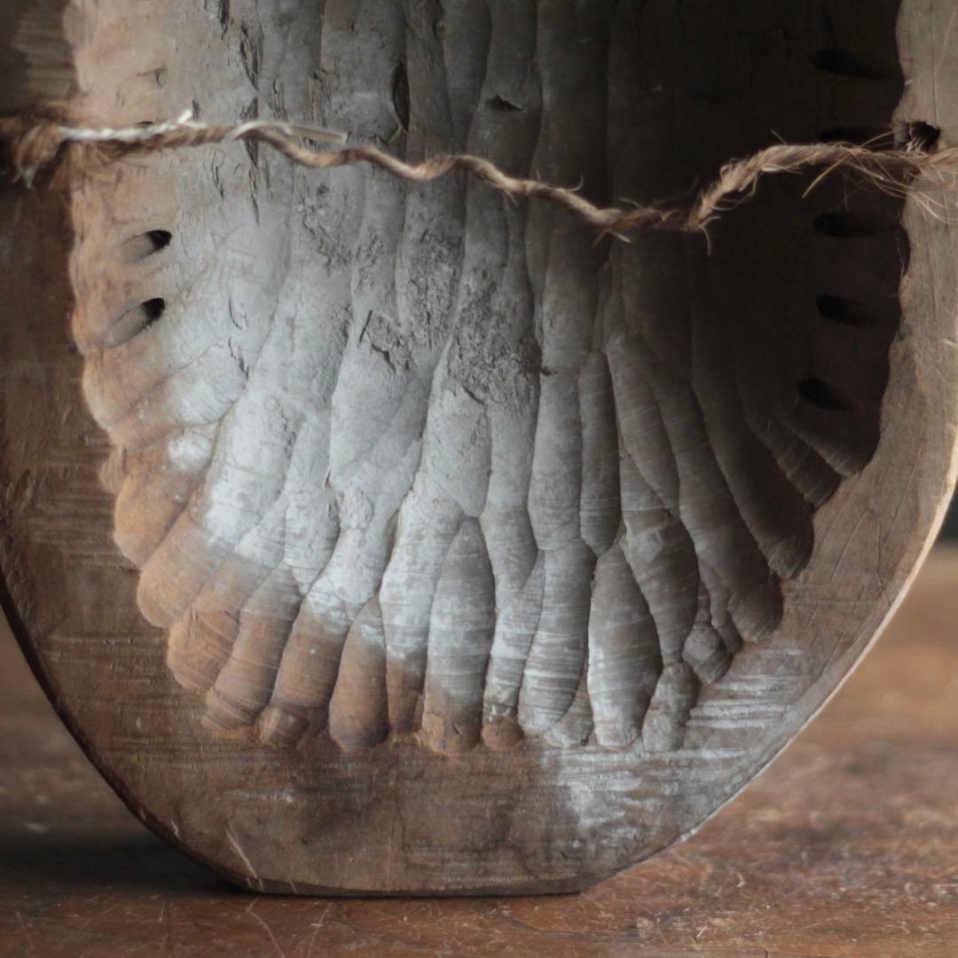 古い 木彫 面 おきな 民芸 古道具 アンティーク オブジェ