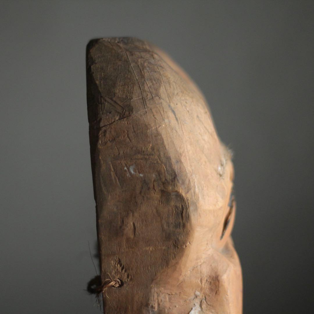 古い 木彫 面 おきな 民芸 古道具 アンティーク オブジェ