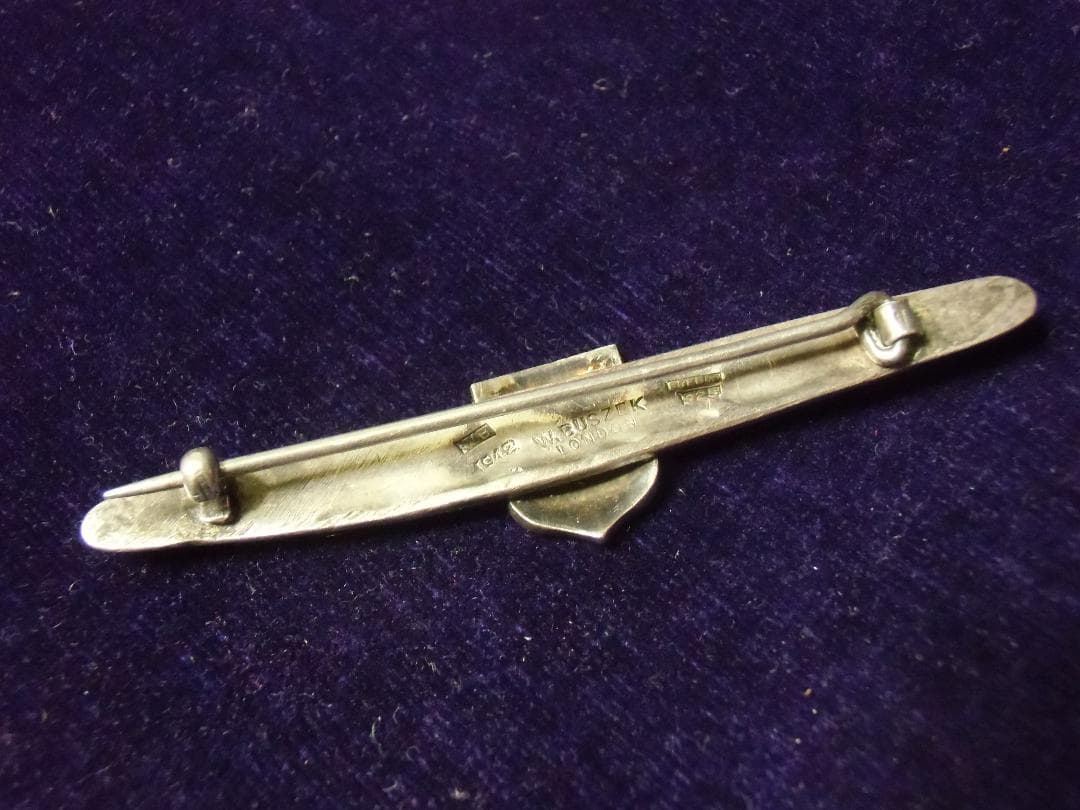 Pポーランド軍＊１９４２年＊亡命ポーランド９２５銀製ブローチ/勲章/徽章（実物）