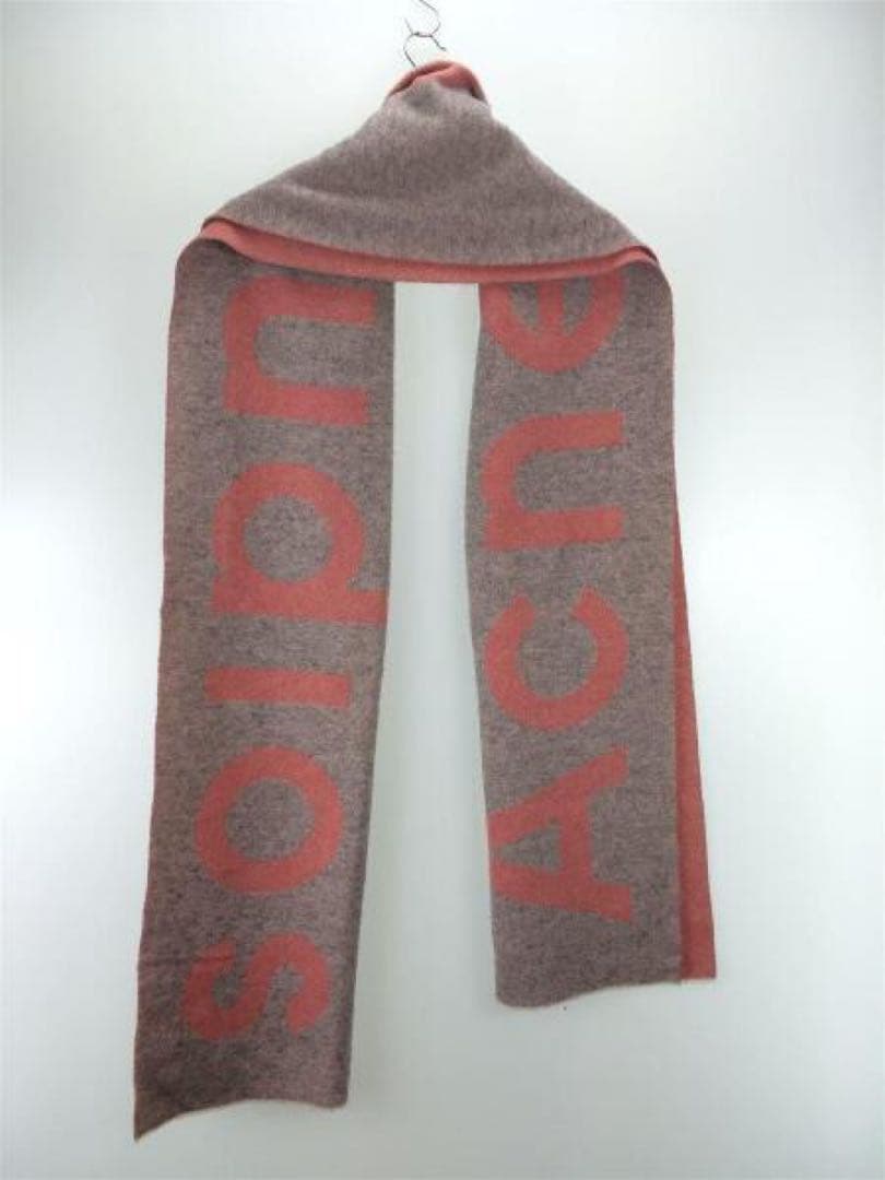 アクネストゥディオス　マフラー　レディース　大判ストール　ウールロゴ　acne