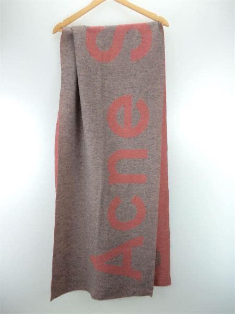 アクネストゥディオス　マフラー　レディース　大判ストール　ウールロゴ　acne