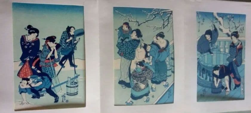 復刻木版画、昭和44年、歌麿4枚、国芳、国貞、広重、英泉、英山、栄之、計10作品