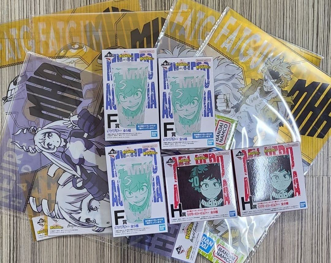 ヒロアカ　セット　ラストワン　緑谷出久&壊理　一番くじ　カード　シール　コップ