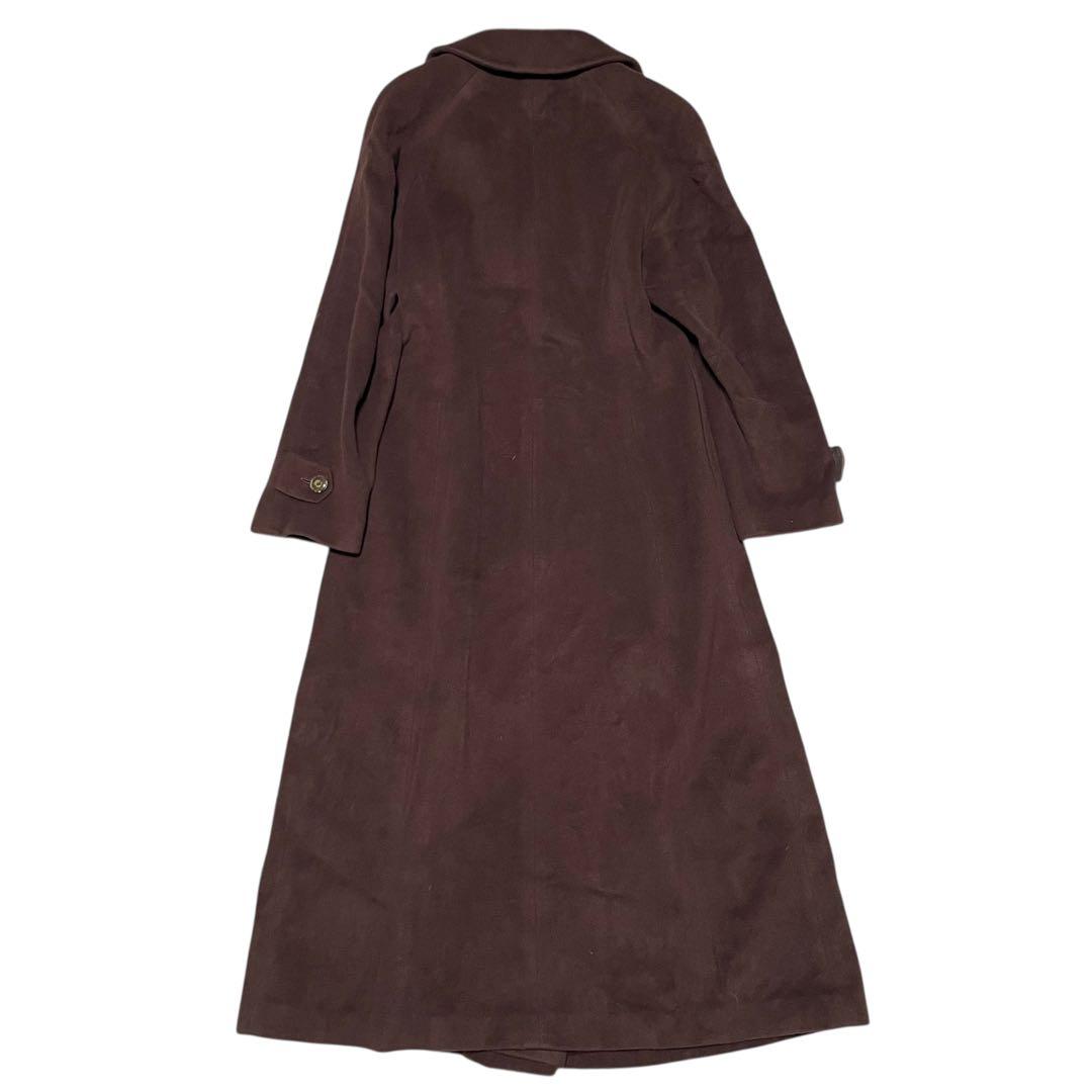 アンゴラ48%【HIS MISS】マキシ丈ダブルチェスターコート 日本製 茶XL