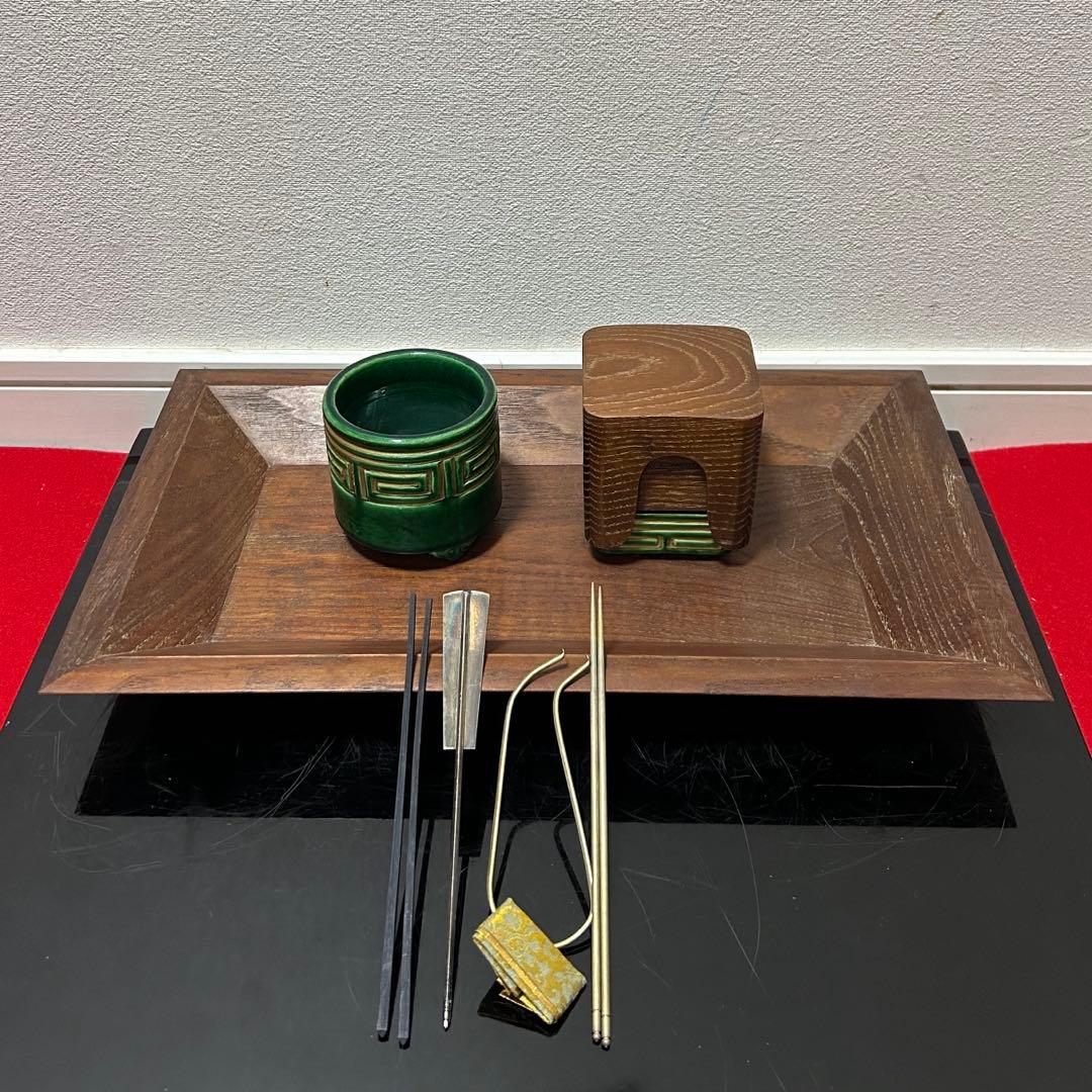 香盆セット　茶道具懐石茶箱鵬雲斎坐忘斎淡々斎即中斎而妙斎棗水指茶碗棗茶杓水屋道具