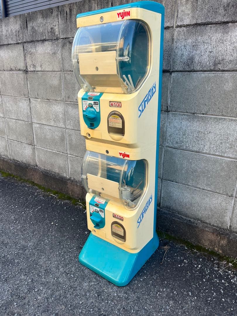 鍵付 ガチャマシン YUJIN 2連型 ガシャポン 本体 ベンダー イベント