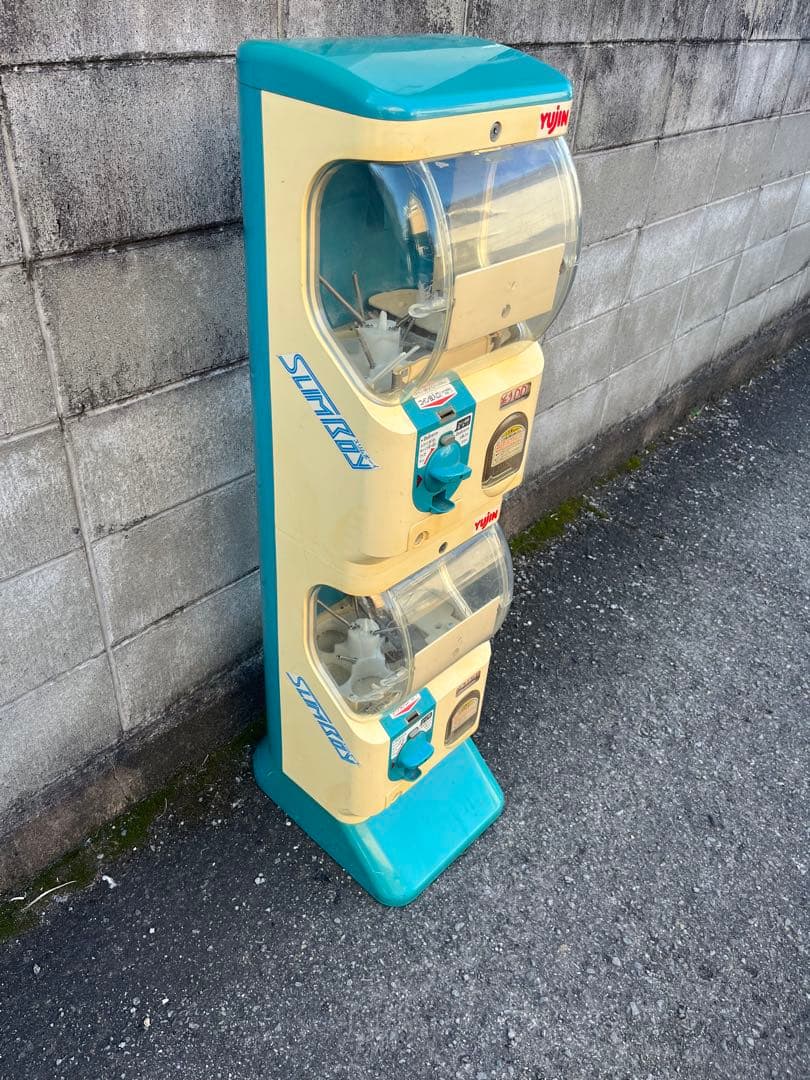 鍵付 ガチャマシン YUJIN 2連型 ガシャポン 本体 ベンダー イベント