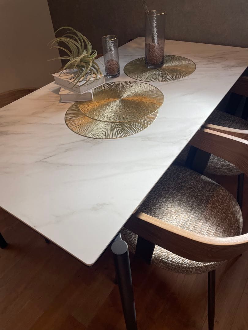 大理石風ダイニングテーブルセット　ダイニングチェア4脚　藤栄　GART ガルト