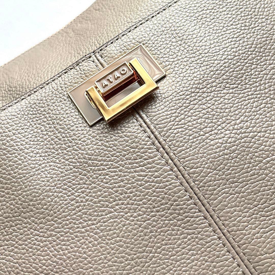 【美品】ATAO アタオ ニューウィークエンド バッグ トープ 牛革 レザー