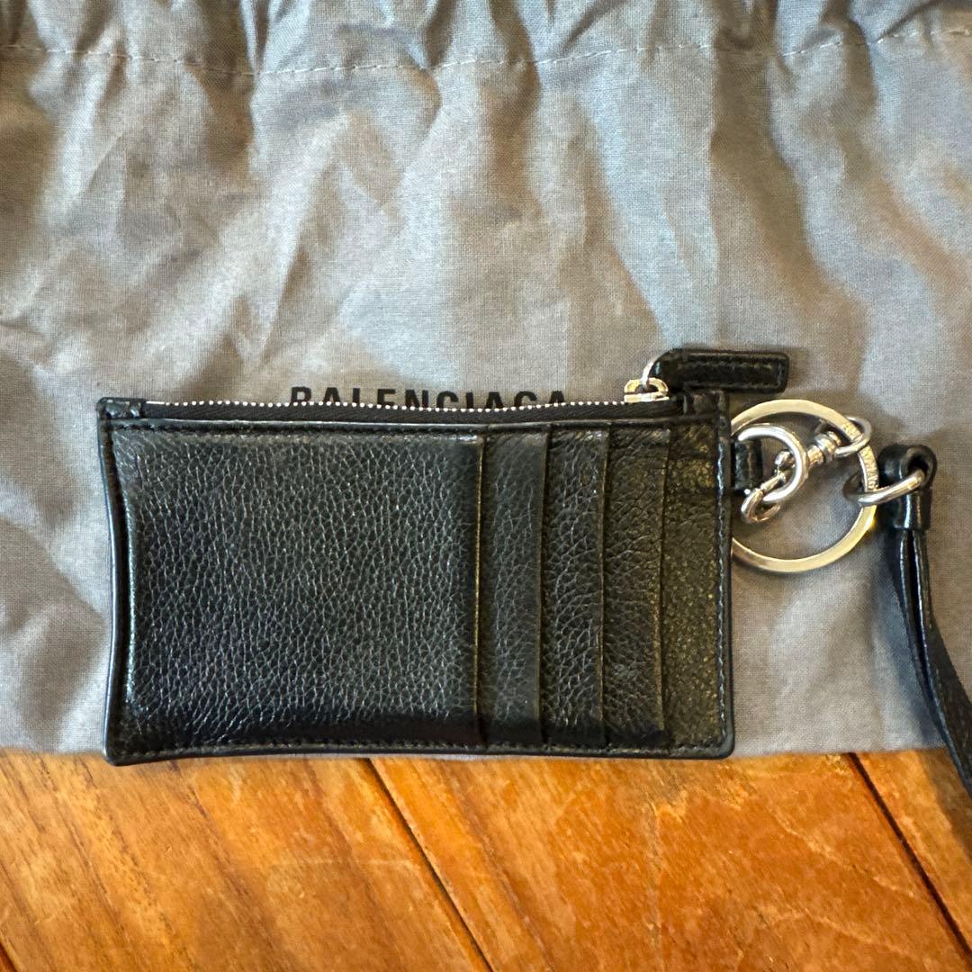 バレンシアガ　カードケース付きキーリング　ケース　ブラック