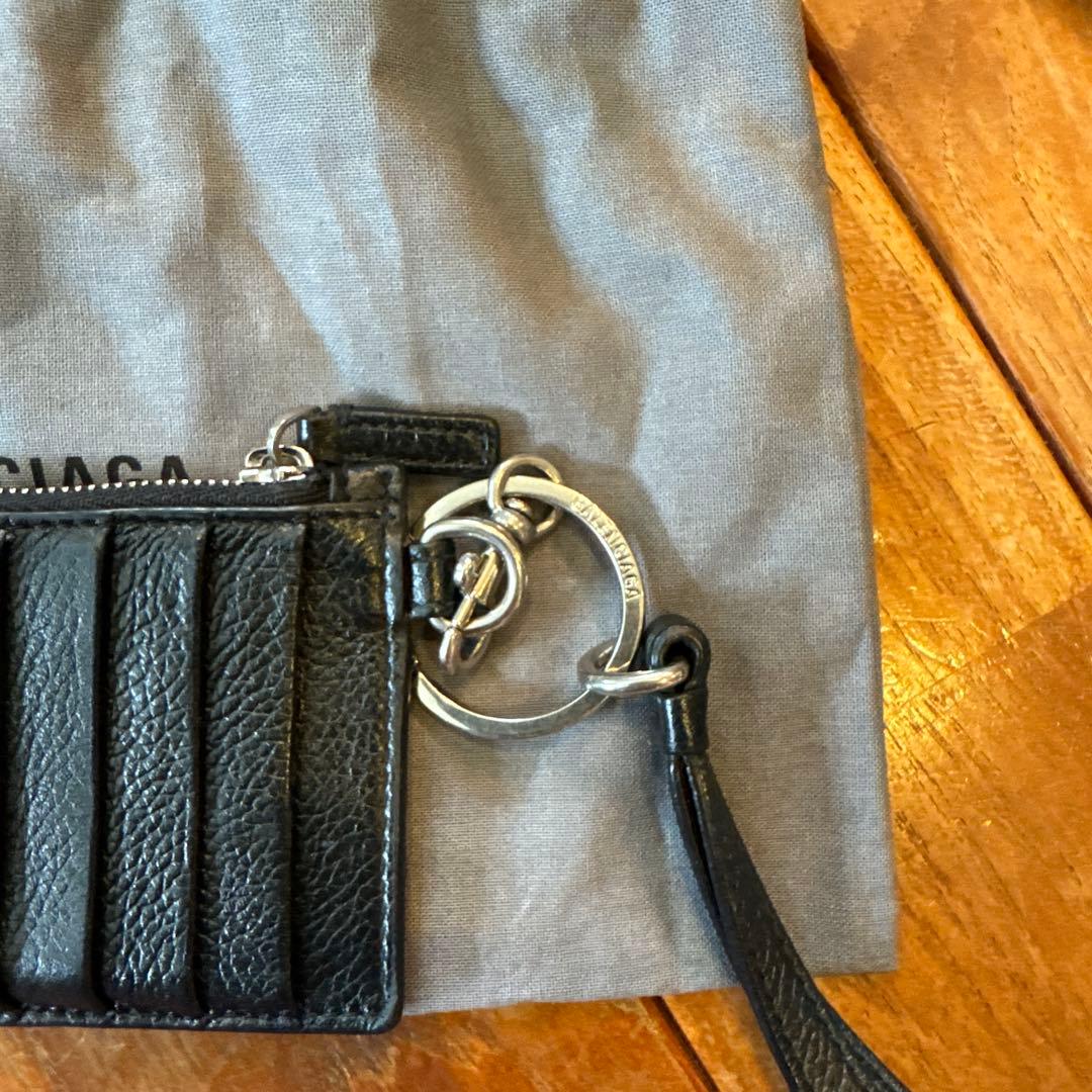 バレンシアガ　カードケース付きキーリング　ケース　ブラック